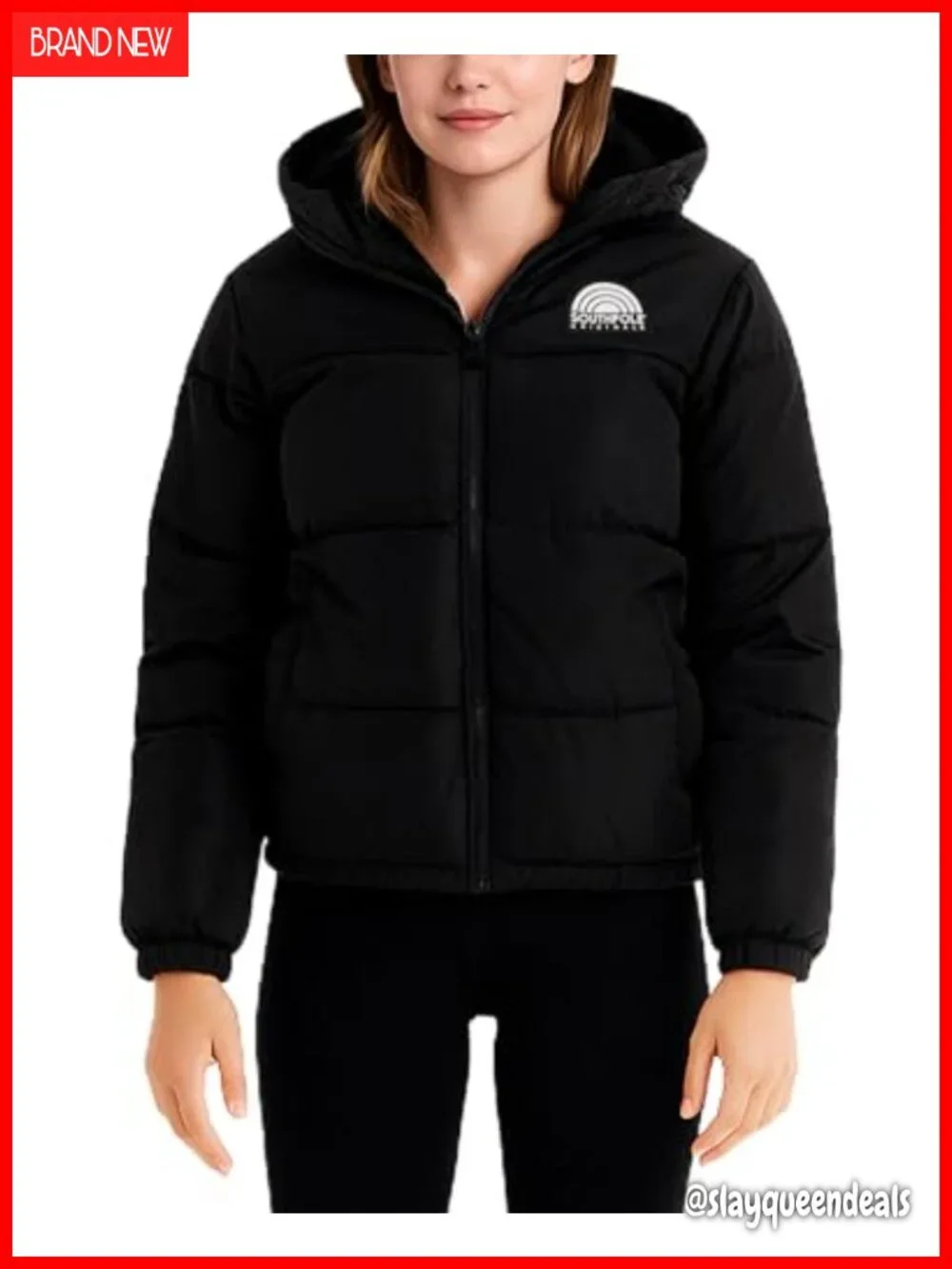 Women's Puffer Jacket Wind & Water Resistant Hooded Coat Faux Fur Trim Quilted